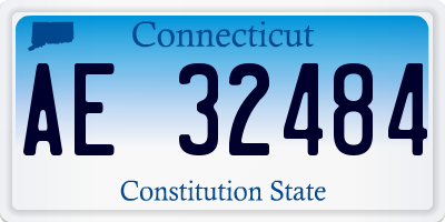 CT license plate AE32484