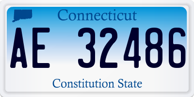 CT license plate AE32486