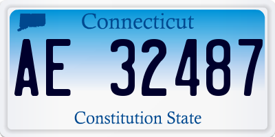 CT license plate AE32487