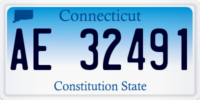 CT license plate AE32491
