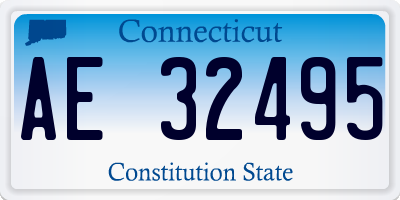 CT license plate AE32495