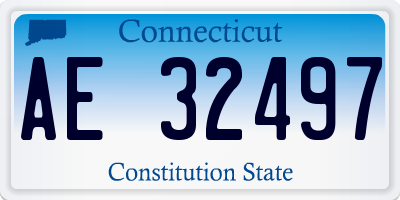CT license plate AE32497
