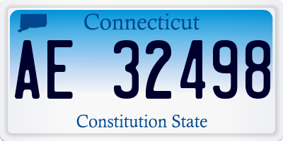 CT license plate AE32498