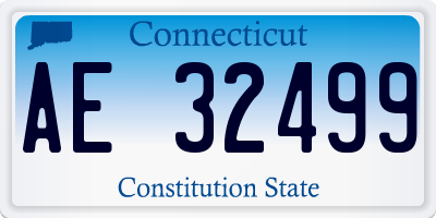 CT license plate AE32499