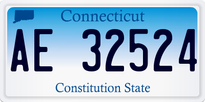 CT license plate AE32524