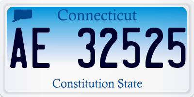CT license plate AE32525