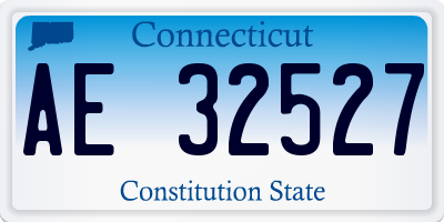 CT license plate AE32527