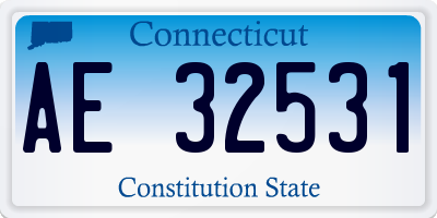 CT license plate AE32531