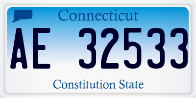 CT license plate AE32533