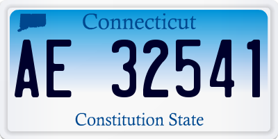 CT license plate AE32541