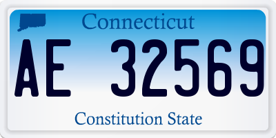 CT license plate AE32569