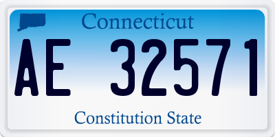 CT license plate AE32571