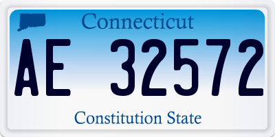 CT license plate AE32572