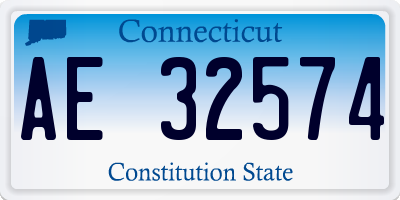 CT license plate AE32574