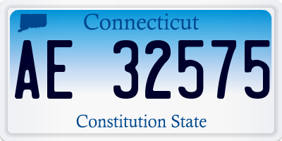 CT license plate AE32575