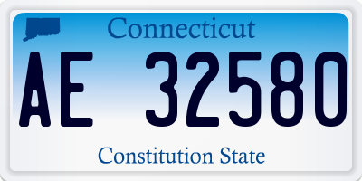 CT license plate AE32580