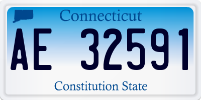 CT license plate AE32591