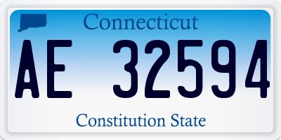 CT license plate AE32594