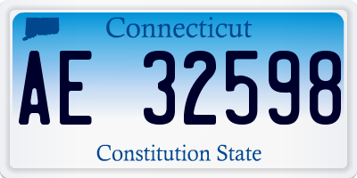 CT license plate AE32598