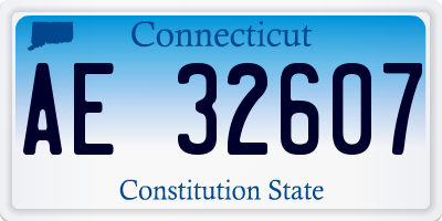 CT license plate AE32607
