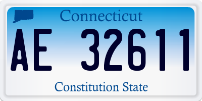 CT license plate AE32611