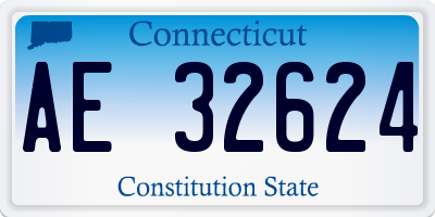 CT license plate AE32624