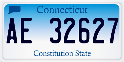 CT license plate AE32627