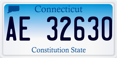 CT license plate AE32630