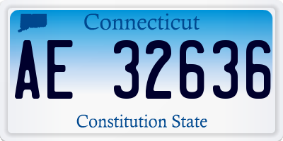 CT license plate AE32636
