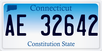 CT license plate AE32642