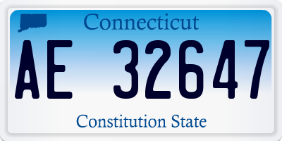 CT license plate AE32647