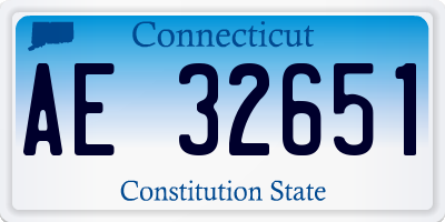 CT license plate AE32651