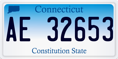 CT license plate AE32653