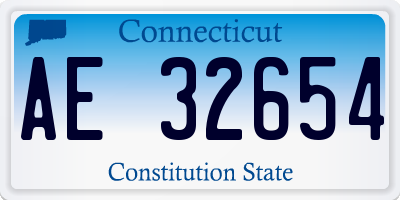 CT license plate AE32654
