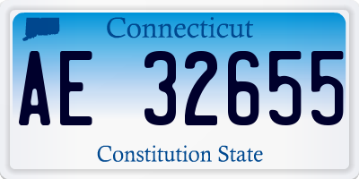 CT license plate AE32655