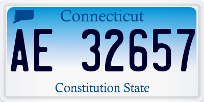 CT license plate AE32657