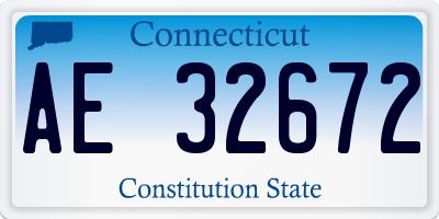 CT license plate AE32672