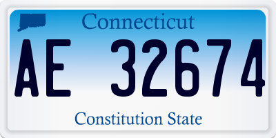 CT license plate AE32674