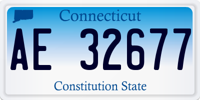 CT license plate AE32677