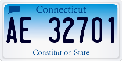 CT license plate AE32701