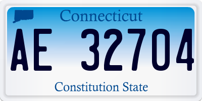 CT license plate AE32704
