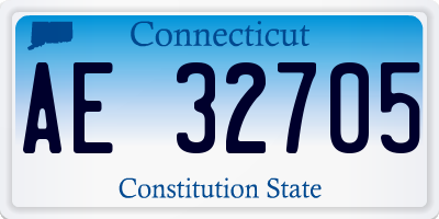 CT license plate AE32705