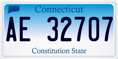 CT license plate AE32707