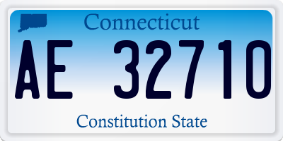 CT license plate AE32710