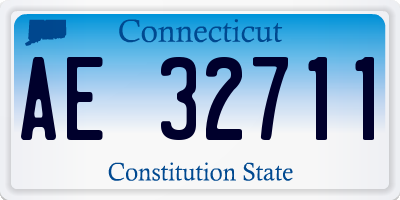CT license plate AE32711