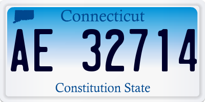 CT license plate AE32714