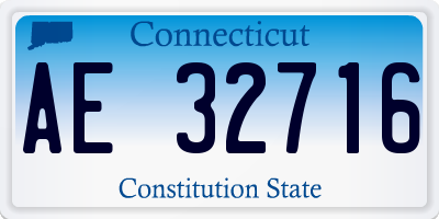 CT license plate AE32716