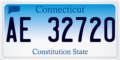 CT license plate AE32720