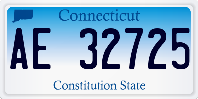 CT license plate AE32725