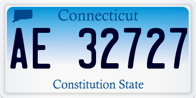 CT license plate AE32727